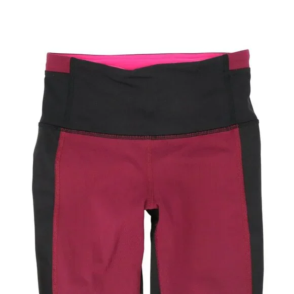 Lululemon All You Need Colorblock Leggings Tights 2 Black Dashing Purple Magenta - Picture 7 of 10